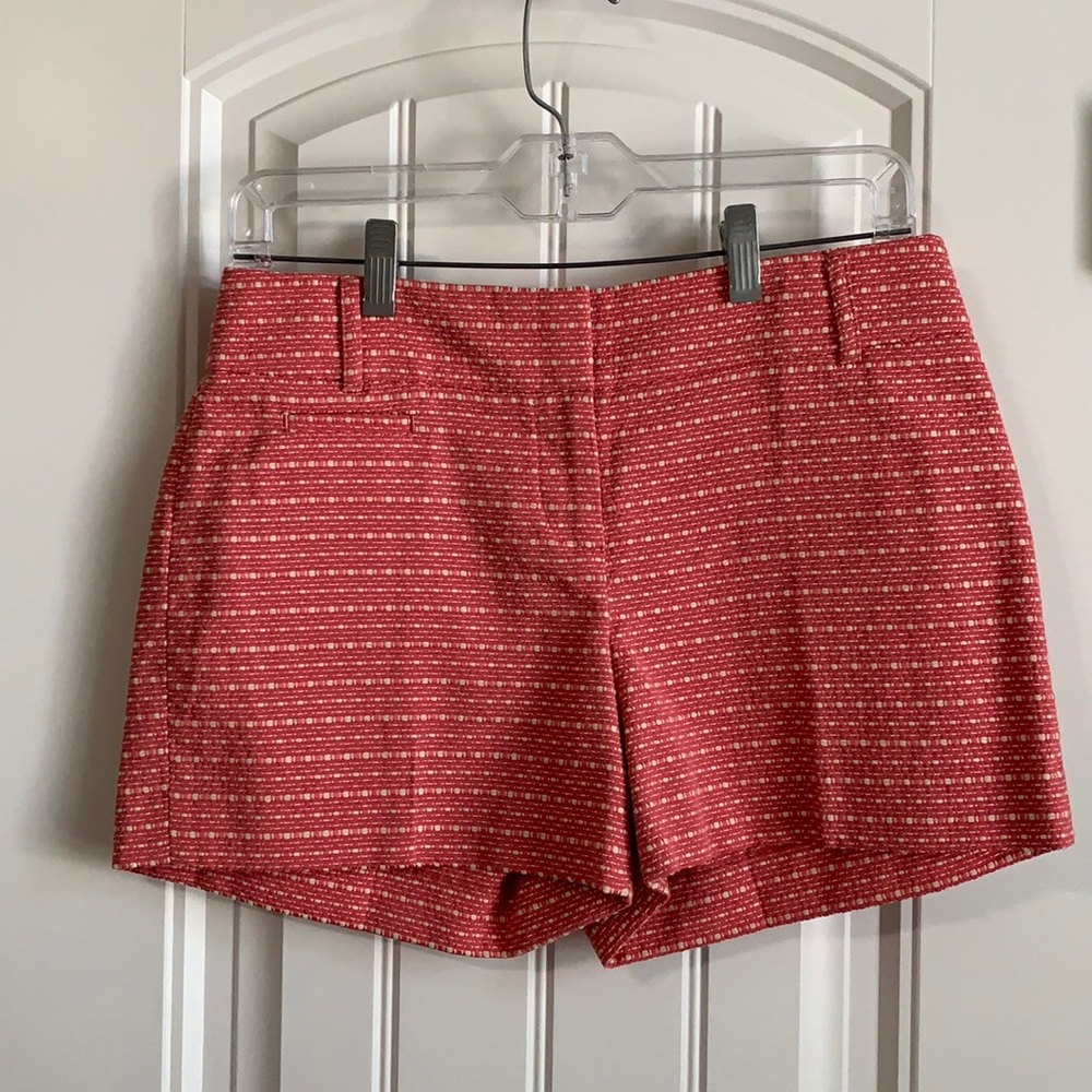 LOFT Pink and Off-White Shorts
